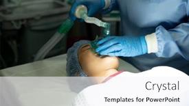  Presentation with female hospital patient - Slides consisting of hands-of-surgical-tech-giving background and a white colored foreground