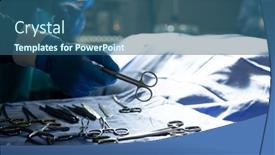  Presentation with surgical - Presentation with hands-of-surgical-tech-picking background and a ocean colored foreground