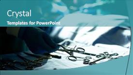  Presentation with surgical - PPT layouts featuring hands-of-surgical-tech-picking background and a teal colored foreground