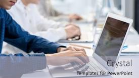  Presentation with classmates - Amazing PPT theme having hands-of-teenage-student-over backdrop and a light blue colored foreground