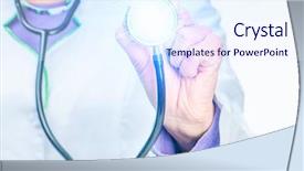  Presentation with male nurse - Presentation theme enhanced with hands of the doctor background and a sky blue colored foreground