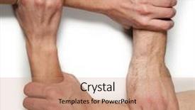  Presentation with group - Theme enhanced with hands-of-the-group background and a coral colored foreground