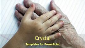  Presentation with woman child - Amazing slide set having hands-of-the-old-woman backdrop and a tawny brown colored foreground
