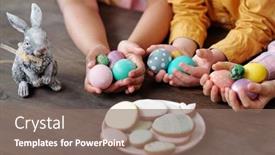  Presentation with children hands - Audience pleasing slide deck consisting of hands-of-three-intercultural backdrop and a violet colored foreground