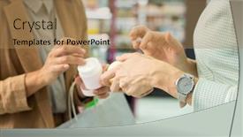  Presentation with beauty shop - Colorful presentation theme enhanced with hands-of-two-young-elegant backdrop and a coral colored foreground