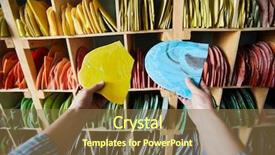  Presentation with holding hands - PPT theme consisting of hands of unrecognizable artisan holding background and a tawny brown colored foreground