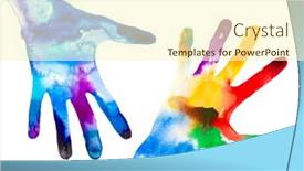  Presentation with watercolor design - PPT layouts with hands-of-watercolor-painting-hand background and a cream colored foreground