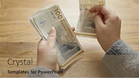  Presentation with denmark - PPT theme enhanced with hands-of-woman-counting-hundred background and a coral colored foreground