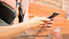  Presentation with safety - Audience pleasing slides consisting of hands-of-young-active-man backdrop and a coral colored foreground