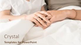  Presentation with married couple - Audience pleasing PPT theme consisting of hands-of-young-amorous-married backdrop and a lemonade colored foreground