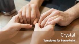  Presentation with dinner - Slides featuring hands-of-young-amorous background and a red colored foreground