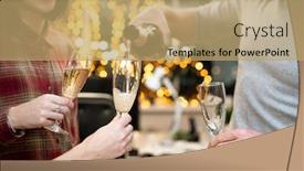  Presentation with flutes - PPT layouts enhanced with hands-of-young-businesspeople background and a coral colored foreground