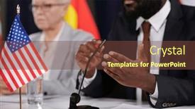  Presentation with summit - Slide deck having hands-of-young-confident-male background and a tawny brown colored foreground