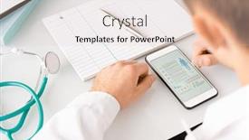  Presentation with scrolling - Colorful slide set enhanced with hands-of-young-contemporary-doctor backdrop and a lemonade colored foreground