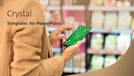  Presentation with coupon - Beautiful slide deck featuring hands-of-young-contemporary-female backdrop and a coral colored foreground