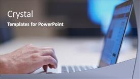  Presentation with project manager - Slide set enhanced with hands-of-young-contemporary-office background and a gray colored foreground