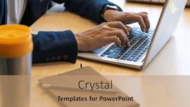  Presentation with net - Beautiful slides featuring hands-of-young-contemporary-office backdrop and a coral colored foreground