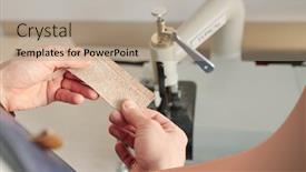  Presentation with hands holding - Cool new presentation theme with hands-of-young-creative-craftsman backdrop and a coral colored foreground