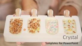  Presentation with hands holding - PPT theme featuring hands-of-young-creative-woman background and a lemonade colored foreground