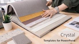  Presentation with interior designer - Presentation consisting of hands-of-young-designer background and a lemonade colored foreground