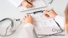  Presentation with medical information - Slide deck enhanced with hands-of-young-doctor background and a lemonade colored foreground