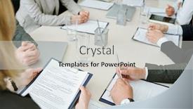  Presentation with partners - Audience pleasing presentation design consisting of hands-of-young-elegant-business backdrop and a light gray colored foreground
