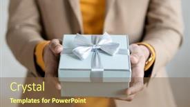  Presentation with elegant light blue - Slide set with hands-of-young-elegant-businessman background and a tawny brown colored foreground