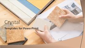  Presentation with interior designer - Presentation design consisting of hands-of-young-female-designer background and a lemonade colored foreground