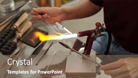  Presentation with further - Cool new slides with hands-of-young-female-lampworker backdrop and a coral colored foreground