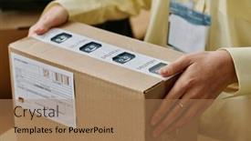  Presentation with donation - PPT layouts having hands-of-young-female-volunteer background and a coral colored foreground