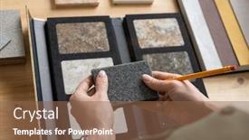  Presentation with home design - Cool new slide set with hands-of-young-female backdrop and a tawny brown colored foreground