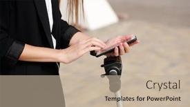  Presentation with black road - Audience pleasing slide deck consisting of hands-of-young-female backdrop and a mint green colored foreground