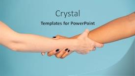  Presentation with dark skin - Cool new presentation theme with hands-of-young-females backdrop and a light blue colored foreground