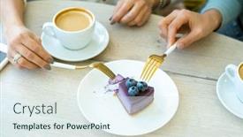  Presentation with taste - Colorful slide set enhanced with hands-of-young-friendly-women backdrop and a sky blue colored foreground