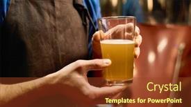  Presentation with hands holding - PPT theme enhanced with hands-of-young-male-brewer background and a tawny brown colored foreground