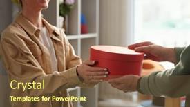  Presentation with craft - Presentation theme consisting of hands-of-young-male-consumer background and a tawny brown colored foreground