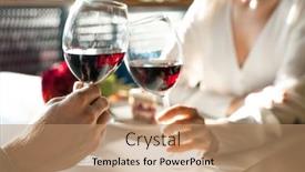  Presentation with lunch - PPT layouts with hands-of-young-man background and a coral colored foreground