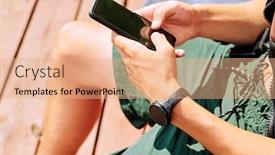  Presentation with scrolling - Amazing presentation design having hands-of-young-sportsman backdrop and a coral colored foreground