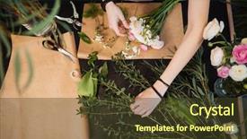  Presentation with black woman - PPT theme having hands of young woman florist background and a tawny brown colored foreground