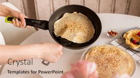  Presentation with frying - Amazing presentation having hands-of-young-woman-holding backdrop and a coral colored foreground