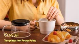  Presentation with sugar cubes - Cool new presentation design with hands-of-young-woman-putting backdrop and a tawny brown colored foreground