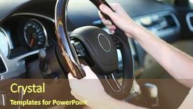  Presentation with wheel - Slides featuring hands on a steering wheel background and a tawny brown colored foreground