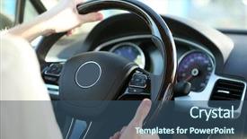  Presentation with wheel - Slide deck featuring hands on a steering wheel background and a ocean colored foreground