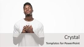  Presentation with chest - Cool new presentation theme with hands on chest with closed backdrop and a light gray colored foreground