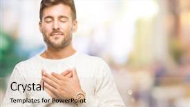  Presentation with winter - PPT theme enhanced with hands on chest with closed background and a lemonade colored foreground