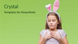  Presentation with easter - Slides having hands on chest with closed background and a yellow colored foreground