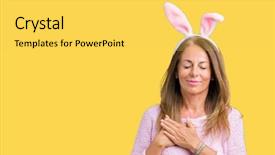  Presentation with chest - PPT theme with hands on chest with closed background and a yellow colored foreground