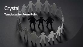  Presentation with people conflict - Theme enhanced with hands on dark surface bull background and a dark gray colored foreground