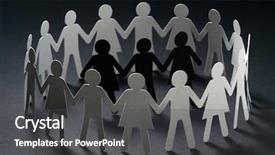  Presentation with people conflict - Presentation design featuring hands on dark surface bull background and a dark gray colored foreground