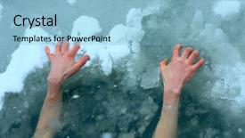  Presentation with ice - PPT layouts featuring dead body - hands on ice background and a light blue colored foreground
